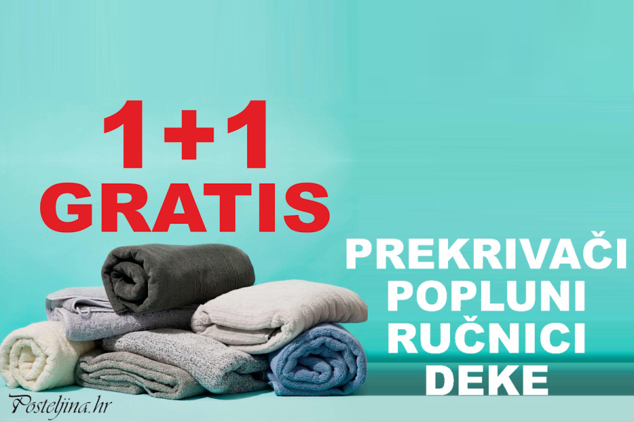 Velika 1+1 gratis akcija u trgovini Posteljina.hr